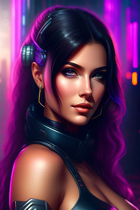 Lexica - Cyberpunk girl portrait high detailed sci fi background