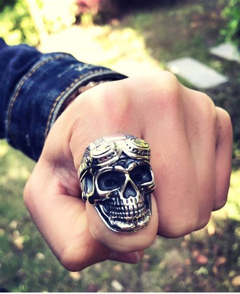 Silver Skull Ring men Sterling Silver Vintage Mens Jewelry | Etsy