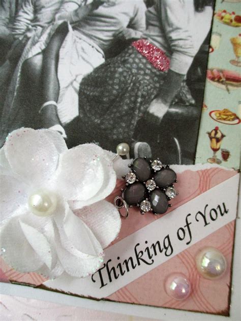 THINKING of YOU Card BIRTHDAY Card Soda Shop Shabby Chic - Etsy