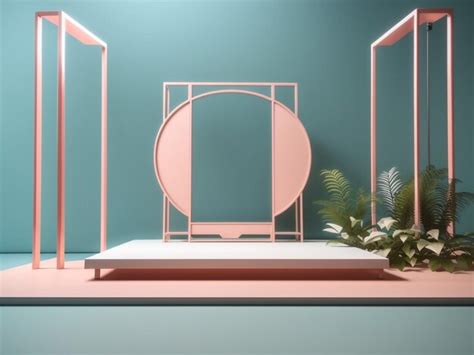 premium photo design showcase photo backdrop display platform blank