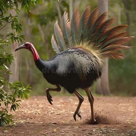 forest sprint  cassowary  full flight   wild stock