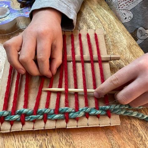 weaving   cardboard loom loom craft loom weaving kids weaving
