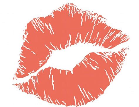 Lip print on the white background free image download