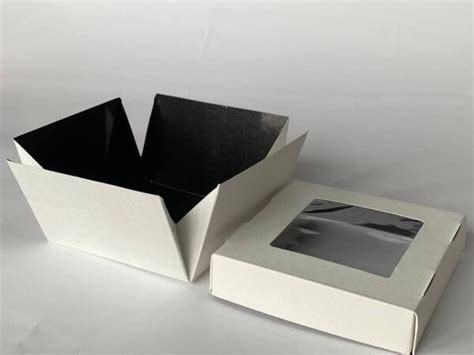 Коробка (упаковка) EcoBox для бургера 11х11х7 см, чорна зсередени з ...