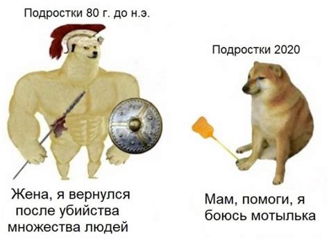 Качок Доге и Чимс: забавный мем про разницу поколений (14 фото)