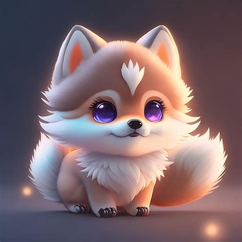 Premium AI Image | cute tiny Anime wolf from pokemon