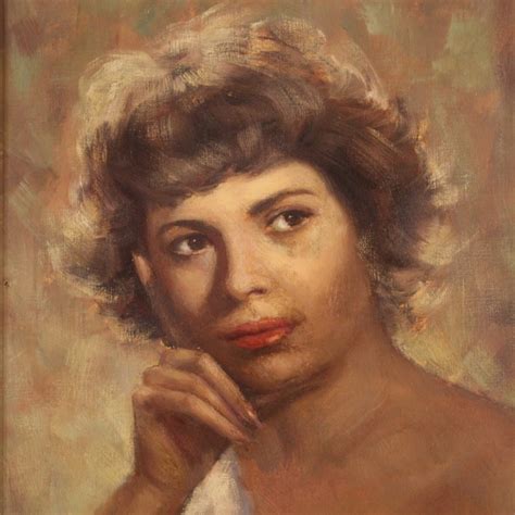20th Century Oil on Masonite French Signed Nude Woman Portrait Painting