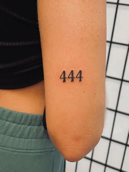 444 Tattoo On Arm Above Elbow Tattoo, Back Of Arm Tattoo, Elbow Tattoos ...