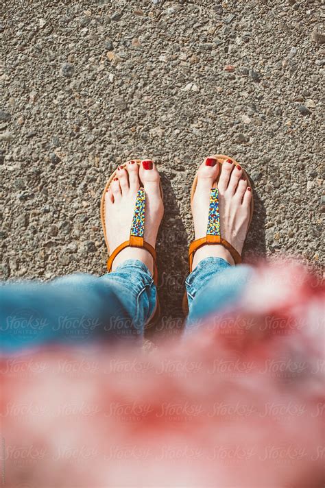 "Woman Photographing Her Feet In Spring" by Stocksy Contributor ...