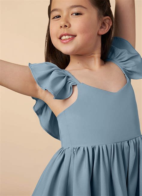 Dusty Blue Azazie Roza Dusty Blue A-Line Stretch Satin Dress | Azazie