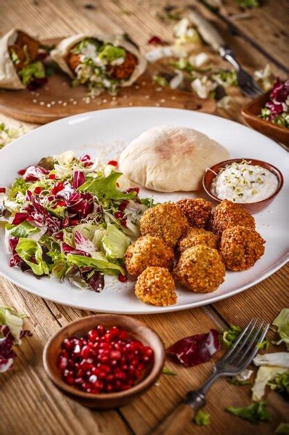 Premium Photo | Falafel balls with salad