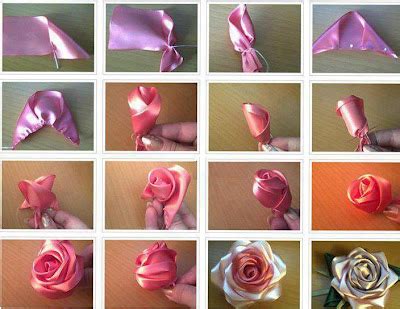 Rosa De Cetim Passo A Passo - Bellart Atelier: Passo a Passo - Rosa linda de Fita de cetim!