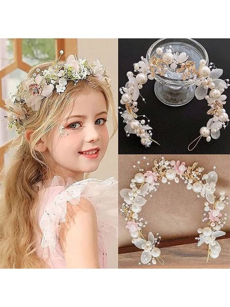 Pearl Flower Headband, Bridal Headdress, Wedding Crown, Crown Bracelet