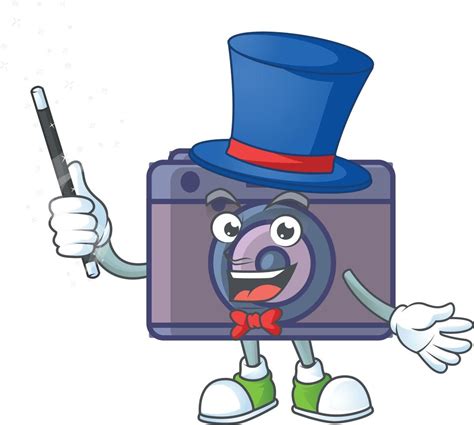 cute image  retro camera cartoon character  vector art