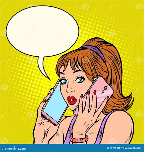 Serious Woman Talking on Two Phones at the Same Time Stock Vector