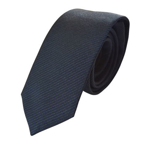 Μεταξωτή Γραβάτα Hugo Boss 6 εκ μπλε με λεπτές ρίγες - e-ties.gr