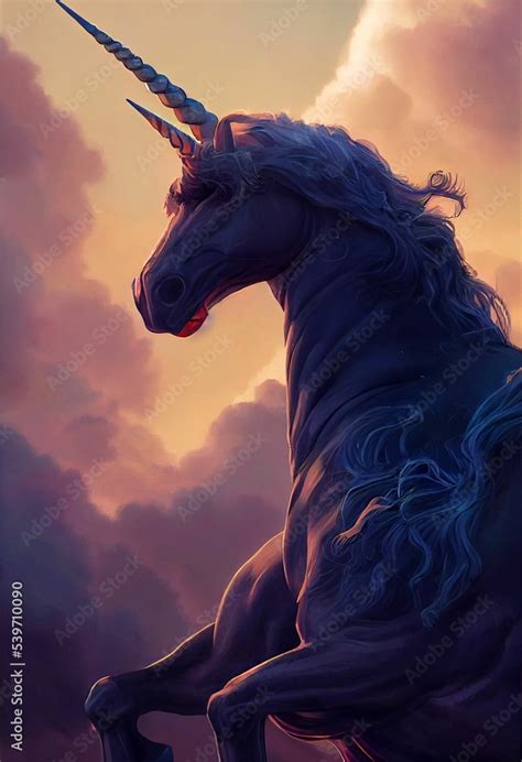 Hyper-realistic unicorn ready to fight Stock Illustration | Adobe Stock