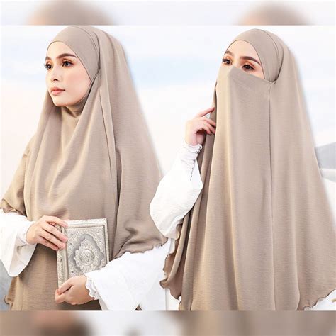 Premium Quality Soft Tie-Back Niqab Long Modest Hijab Jilbab French