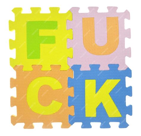premium photo word fuck  jigsaw puzzle pieces isolated  white