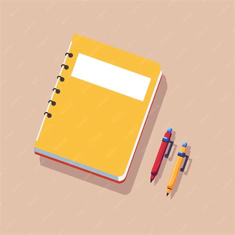 premium vector notepad notebook  pens flat vector illustration