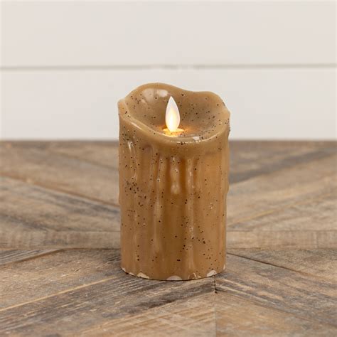 5" MOVING FLAME BEIGE PILLAR CANDLE - Ragon House