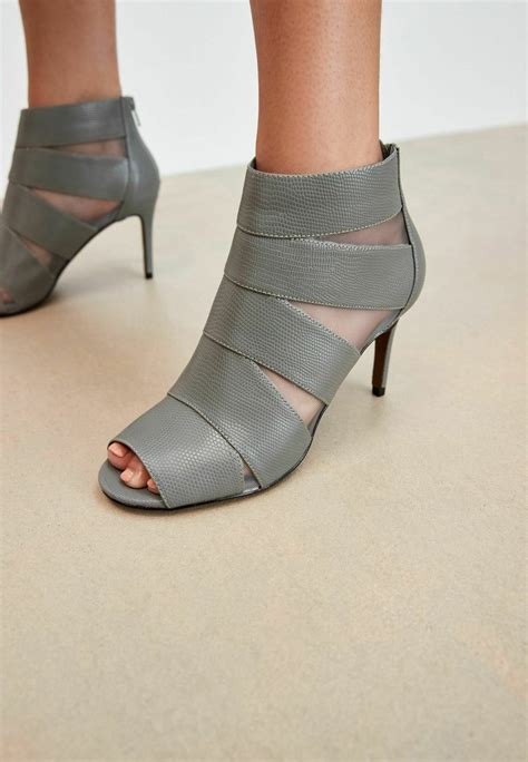 Next FOREVER COMFORT® MESH PANEL SHOE BOOTS - Peeptoe - grey/grau ...