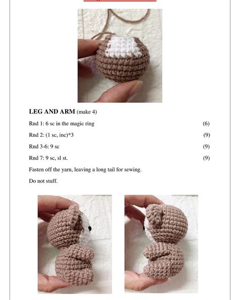 cute animal keychain crochet pattern 8