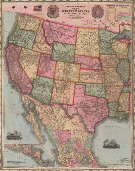United States Map New Mexico Gaylord Watson, Watson's New Map Of The