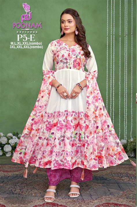POONAM DESIGNER P5 PURE GEORGETTE DIGITAL PRINT GOWN SUIT FOR WEDDING