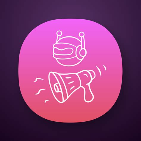 Propaganda bot app icon. UI UX user interface. Marketing campaign