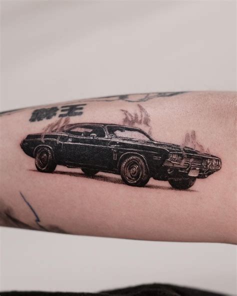 Dodge Challenger Tattoo by @tattooist340 - Tattoogrid.net