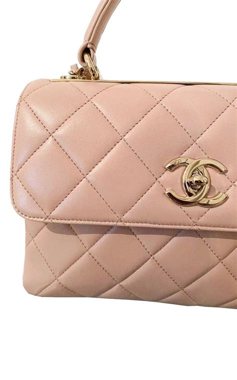 chanel trendy bag baby pink leather gold chain medium  stdibs