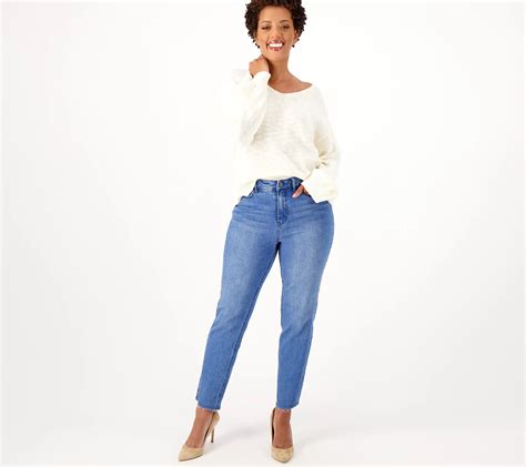 "As Is" Girl With Curves Raw Hem Tall Girlfriend Jean - QVC.com