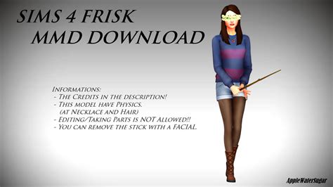 [MMD] Sims 4 Undertale Frisk (DL Down) by AppleWaterSugar on DeviantArt