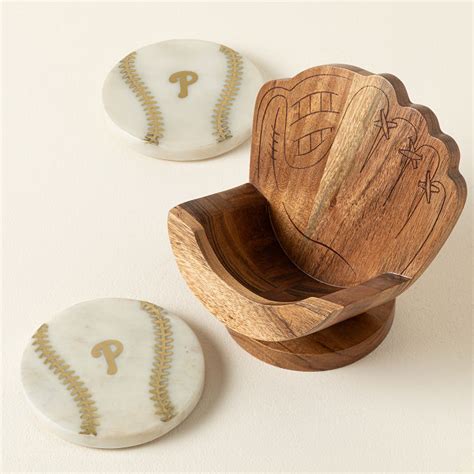 uncommon goods mlb perfect catch coaster set baseball coasters