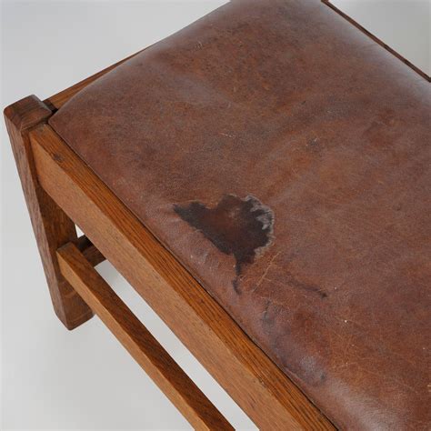 Antique Arts and Crafts JM Young Mission Oak Footstool, Circa 1910 at