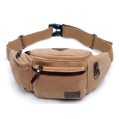 HIPSTEEN 1 PCS Multi Function Canvas Men Waist Pack High End Leisure ...