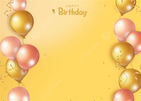 birthday gradient yellow balloon  dimensional background desktop