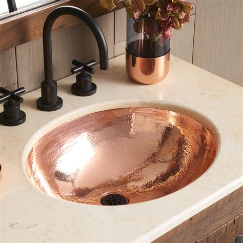 Native Trails Classic 19" Oval Copper Bathroom Sink, Polished Copper,