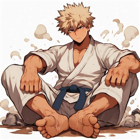 Bakugo resting on the ground after knocking out 10 by jay1312 on DeviantArt