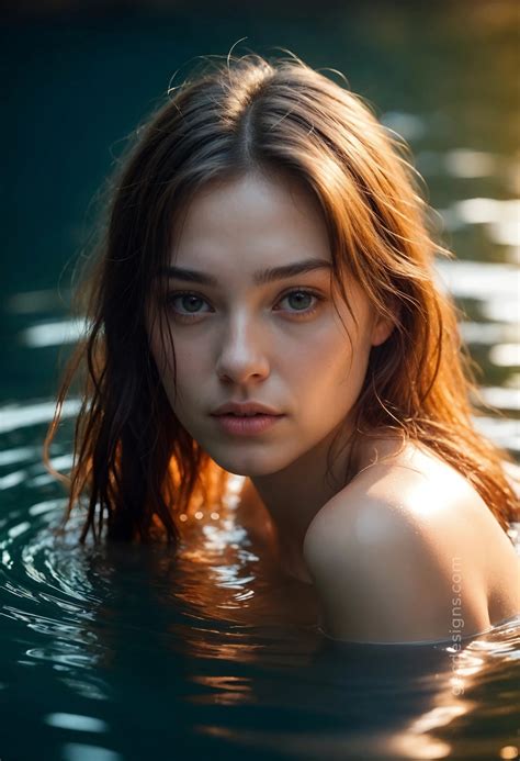 Beautiful Realistic Girl enjoying in a water AI Generated wallpaper