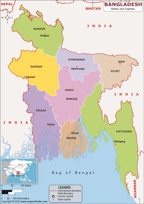 Bangladesh Districts and Capitals List and Map | List of Districts and