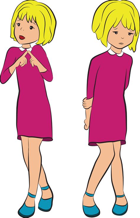 Vector Illustration of Happy and Sad Little Girl 4707436 Vector Art at ...