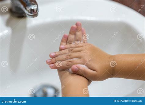 Kid Wash Hands, New Normal for Covid-19 Stock Photo - Image of ...