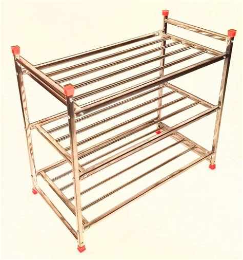 powder coated  shelves stainless steel shoes rack  standing  rs