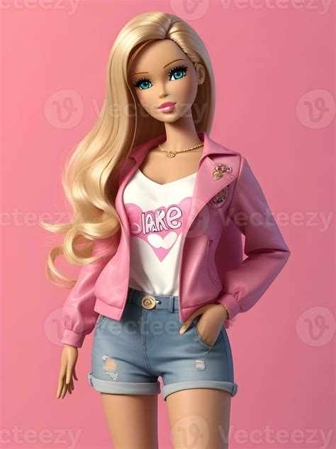 Barbie Doll Cute Blond Girl Pink Outfit Pink Wallpaper AI Generative ...