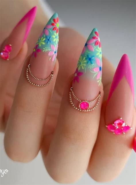 68 Beautiful Stiletto Nails Art Designs And Acrylic Nails Ideas 2020 ...