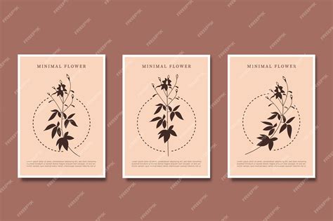 Premium Vector | Set of composition modern trendy minimal flowers set