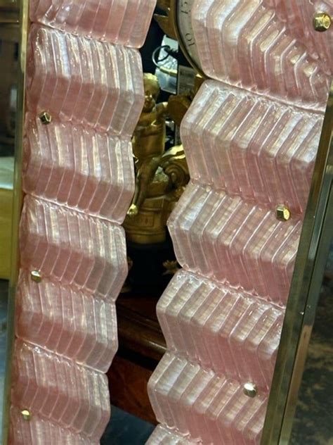 Modern Pink Murano Glass and Brass Mirrors – Legacy Antiques
