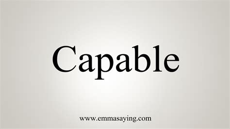 How To Say Capable - YouTube